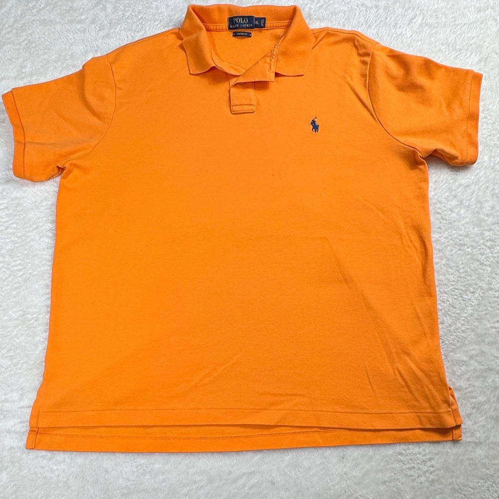 Polo Ralph Lauren Mens XL Orange Short Sleeve Cotton Polo Preppy Ivy League